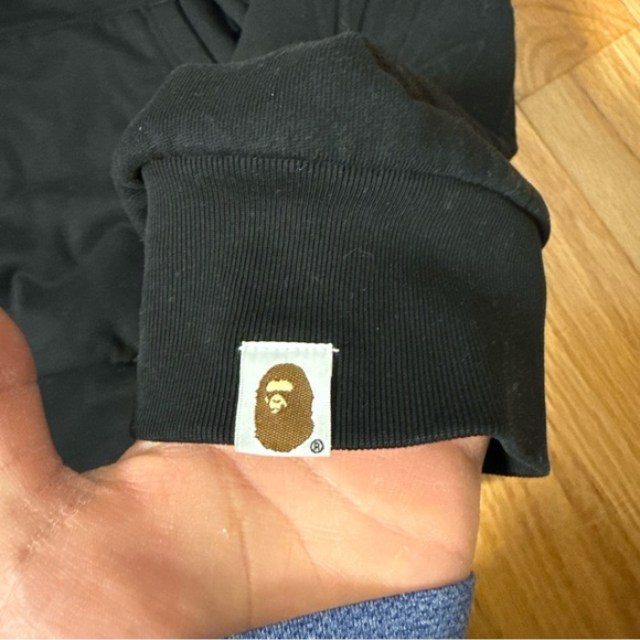 A bathing ape Bape padded shark cropped fit pullover black hoodie - Picture 3 of 16